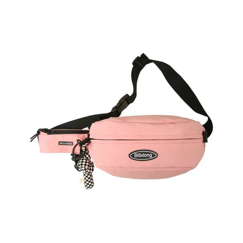 Debecca Laminated Oxford Cloth Sling Bag Unisex Black-12
