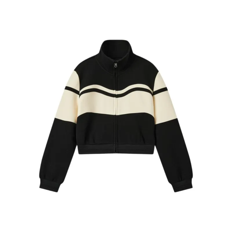EICHITOO Cropped Coat Women's Black Trim-0