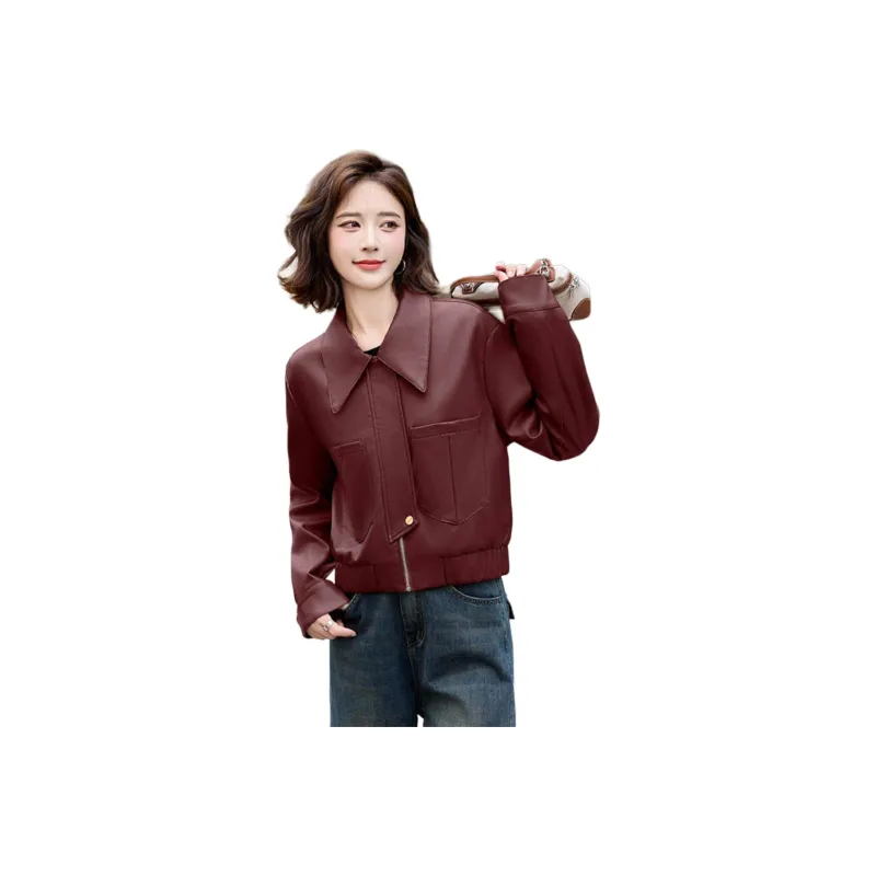 Yi Mengyuan Leather Jacket Women's-2