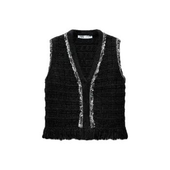 ZARA Vests Women's Black