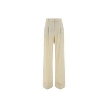 THE ANDAMANE Nathalie Striped Turned Up Hem Trousers