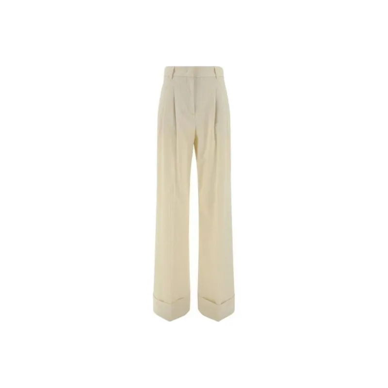 THE ANDAMANE Nathalie Striped Turned Up Hem Trousers-0
