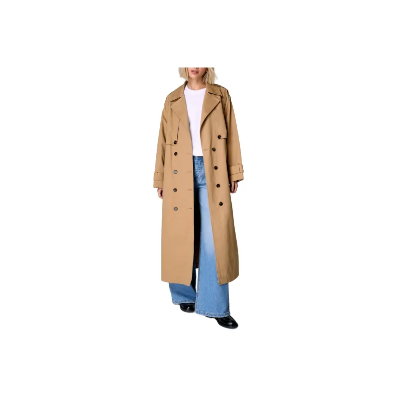 NASTY GAL Essentials Trench Coat Trench Coat Women's Camel-0