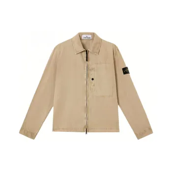 STONE ISLAND Compass Patch Zip Up Shirt Jacket