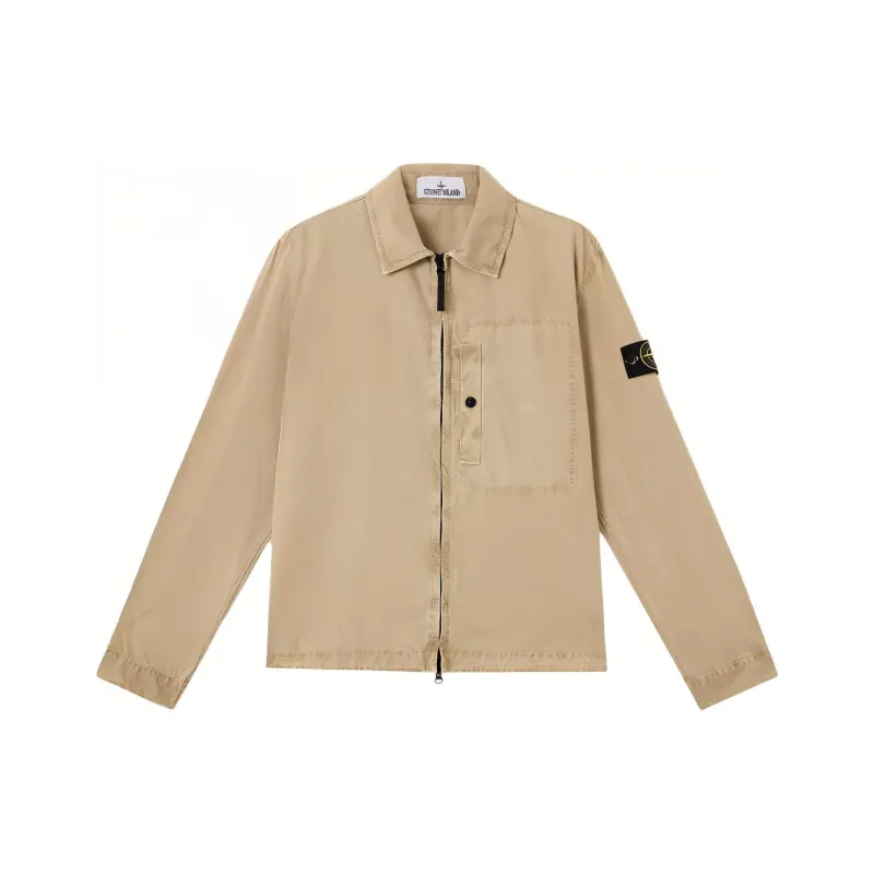 STONE ISLAND Compass Patch Zip Up Shirt Jacket-0