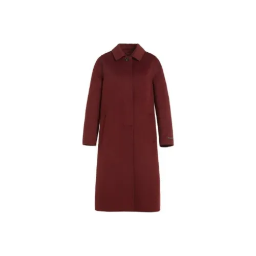 QIAOWANNI Coats Women's Burgundy Wine Red
