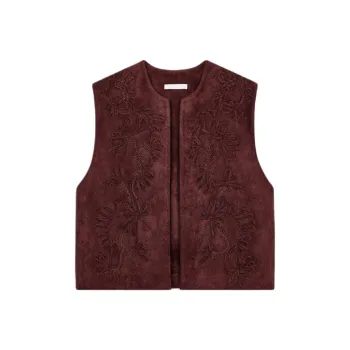 ZARA Vests Women's Burgundy Red