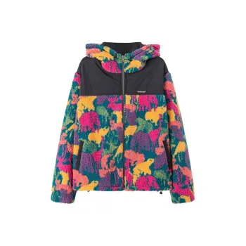 NO ONE ELSE Velvet-feel Coat Unisex Fuchsia