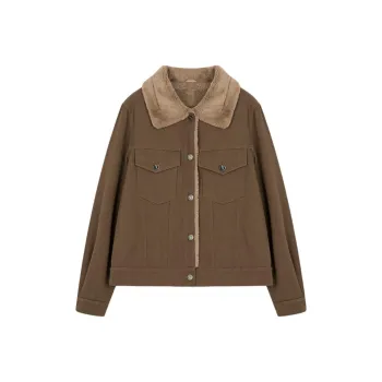 Mo Han Yi Mei Denim Jacket Women's Coffee