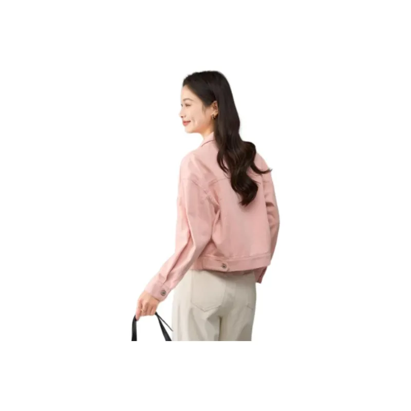 YALIDA Denim Jacket Women's Pink-1