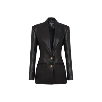 BALMAIN Single-Breasted Leather Jacket