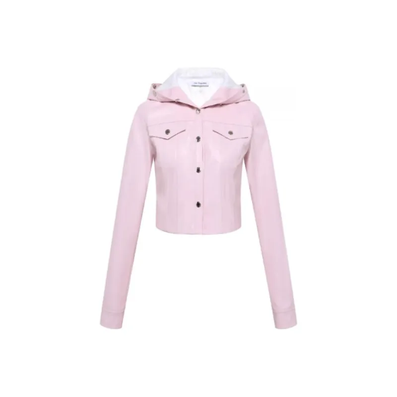 JAC FLEURANT Leather Jacket Women's Pink-0