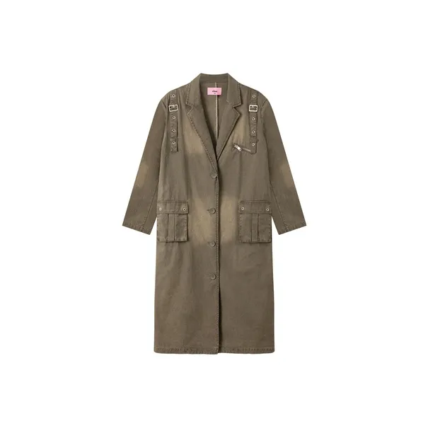 CHUU Trench Coat Women's Coffee-0