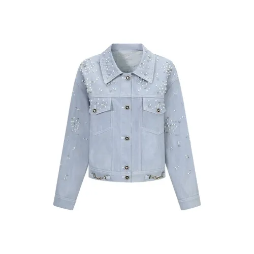 CHICHY CHICHY Size Sister Series Cropped Coats Women's Light Blue