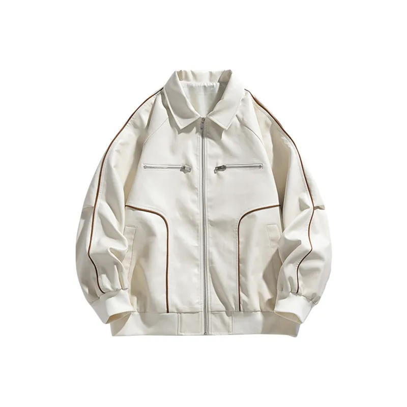 MASGLO Leather Jacket Spring And Fall Season Unisex-0