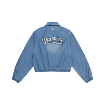 MLB New York Yankees Denim Jacket Women's Light Blue
