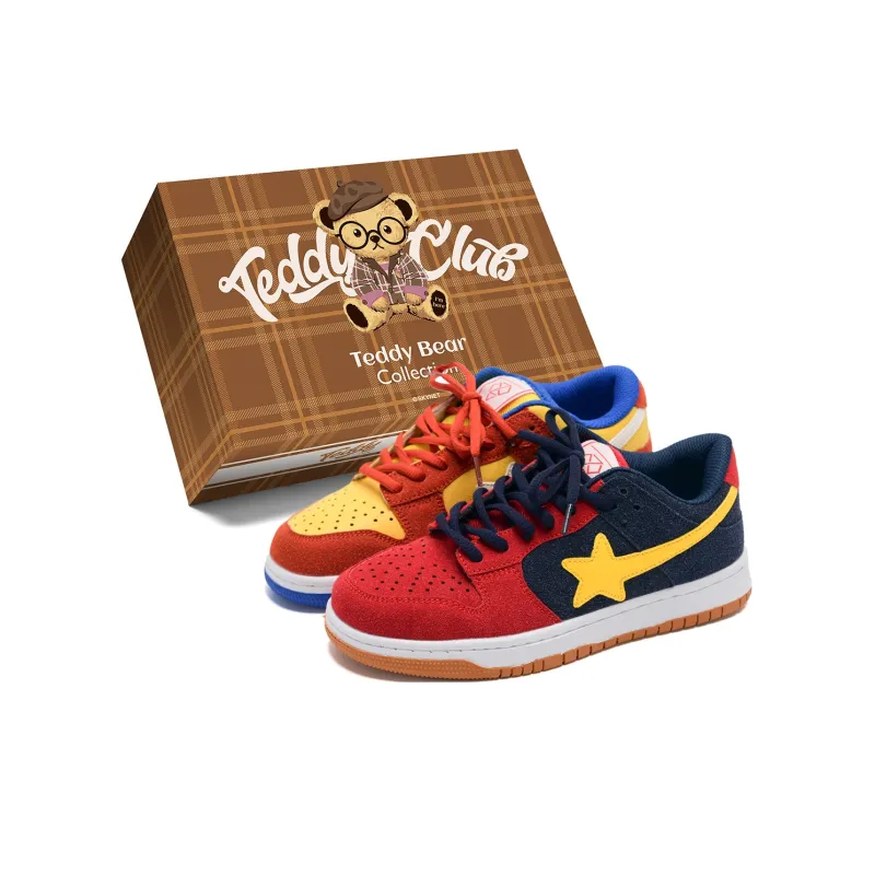 Teddy Bear Collection Coverage Slip Resistant, Abrasion Resistant, Lightweight Low Top Skateboard Shoes Unisex-14