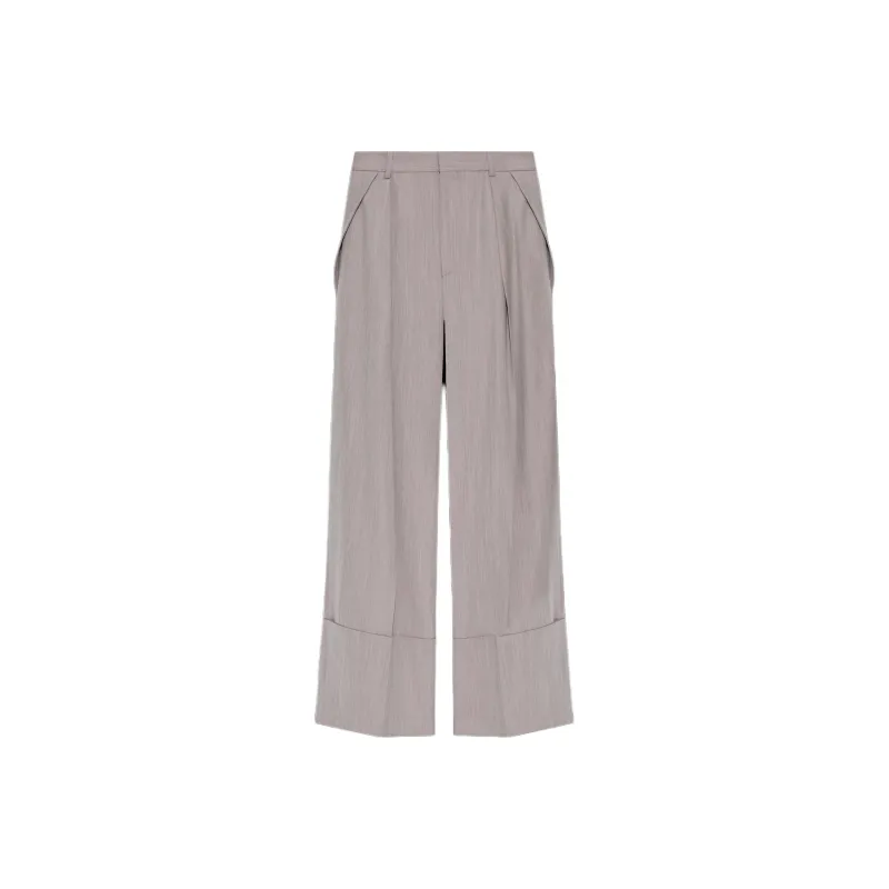 Victoria Beckham Wide Leg Turn Up Trousers-0