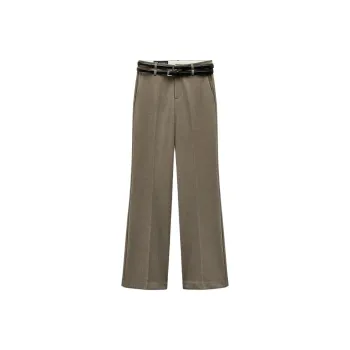 ZARA Trf Casual Pants Women's Zebra Print Khaki