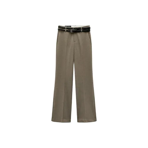 ZARA Trf Casual Pants Women's Zebra Print Khaki