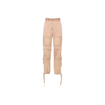 PINKO Georgette Crepe Mid Rise Cargo Trousers