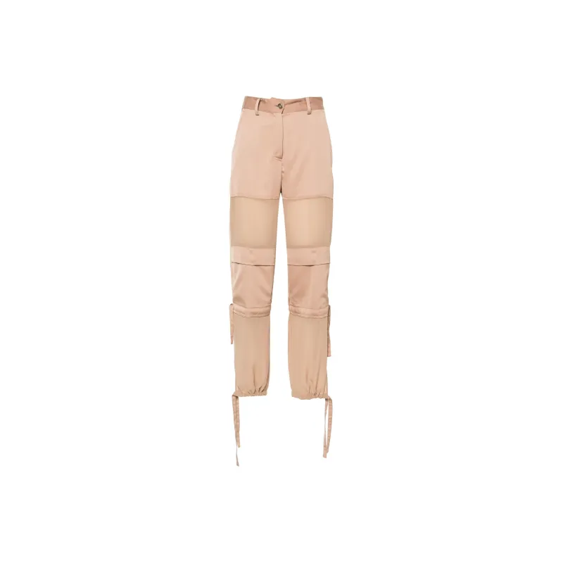 PINKO Georgette Crepe Mid Rise Cargo Trousers-0