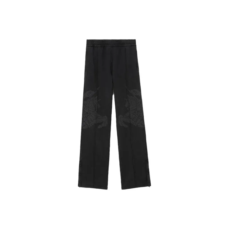 Burberry Logo Printed Straight Leg Trousers-0