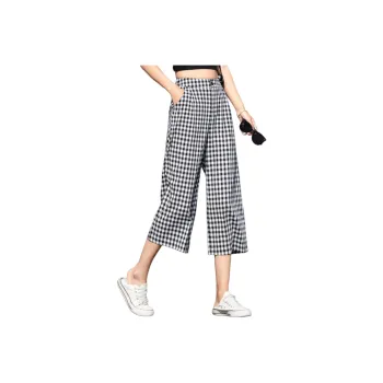 You Cow Me Pants SS24 Casual Pants Women's Black White Plaid