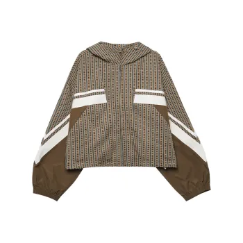 MUGUOGUOMU Spring Cropped Coats Loose Fit Women's Mocha