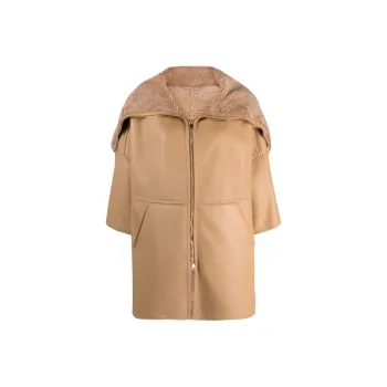 MaxMara Shearling trim Cape Coat