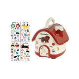 Red Dopamine Dressing Piggy Bank+Sticker 1 Pc