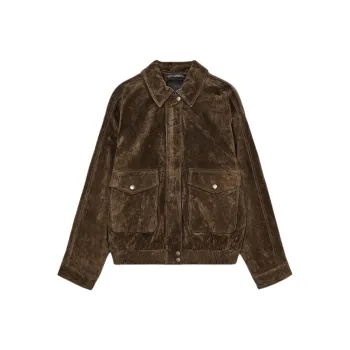 ZARA Leather Jacket Women's Khaki