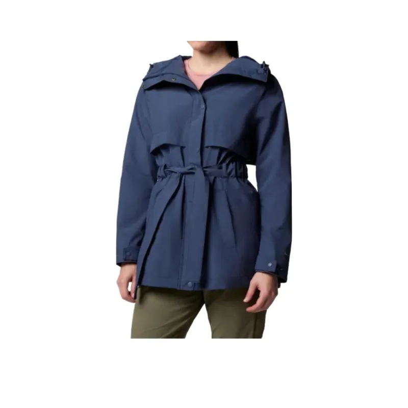 Columbia Long Valley Trench Coat Women's Blue-0