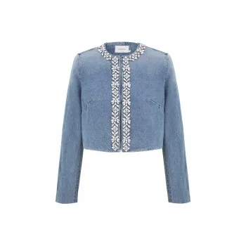 Zimmermann Crush Embellished Denim Jacket