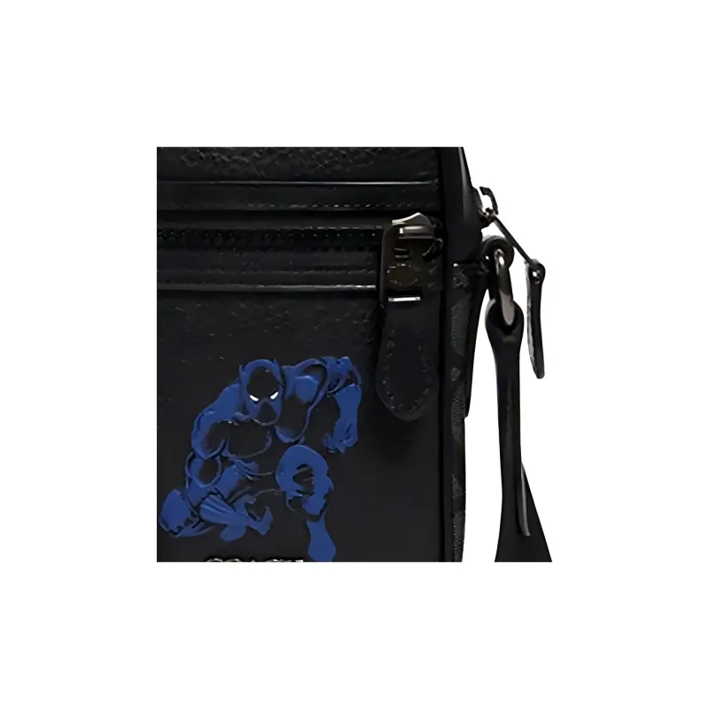 COACH Terrain Cow Leather One Shoulder Handbag Crossbody Bag Mini Men's Black-3