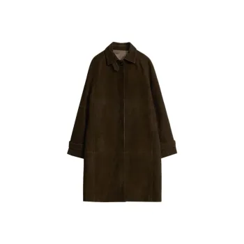LETRANS Leather Jacket Women's Deer Velvet Brown