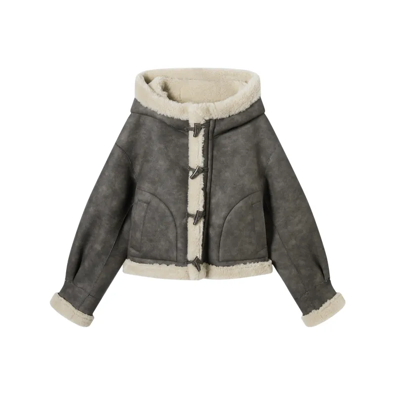 DIALOGUE Leather Jacket Women's Cream Beige-0