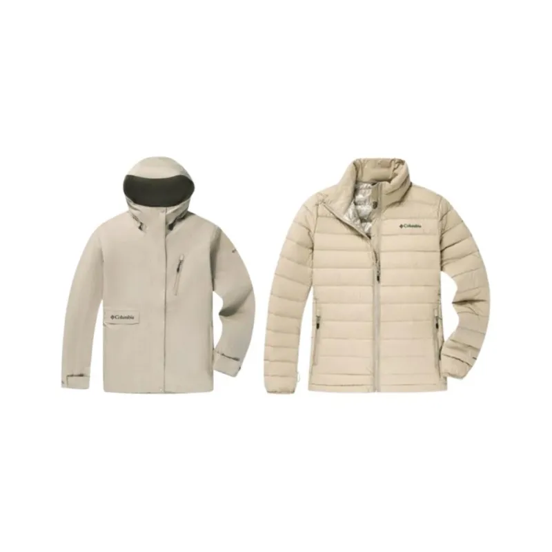 Columbia Waterproof And Windproof To Keep Warm Windbreaker Jacket Women's Khaki-0