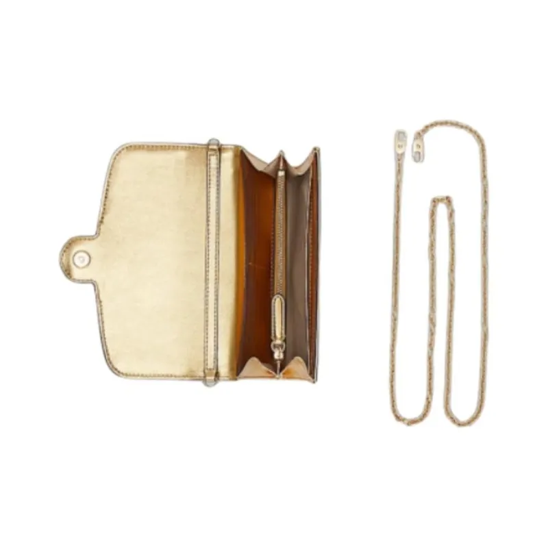 LAUREN RALPH LAUREN Leather Shoulder Bag Women's Gold-4