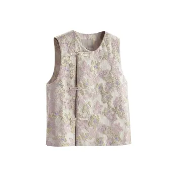 Cypress House Vest Women's Pink Purple Floral