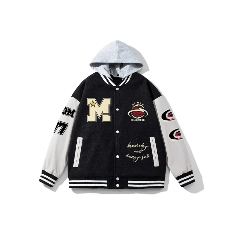 COMGM Baseball Jacket Unisex Black-0
