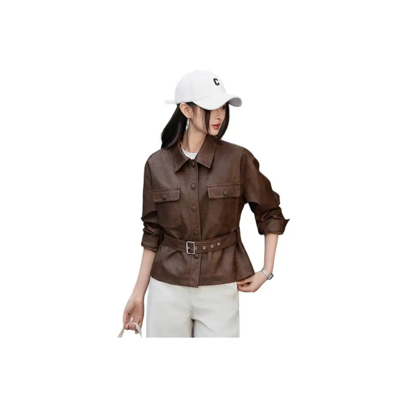 Yi Mengyuan Leather Jacket Women's-0