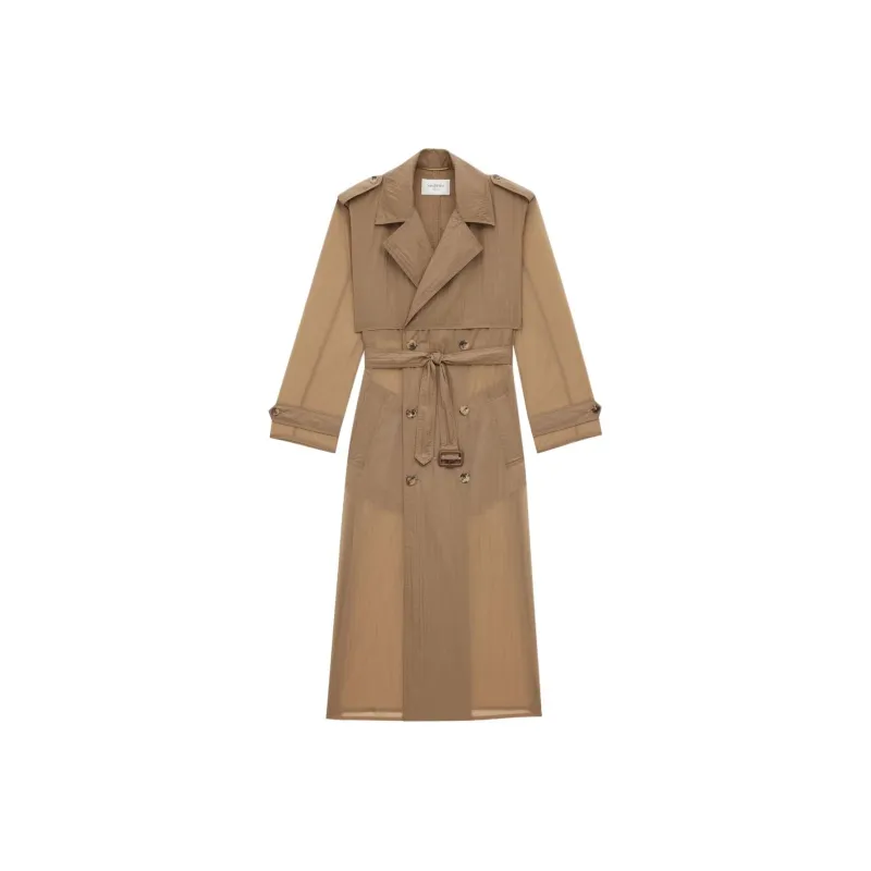 SAINT LAURENT Trench Coat Women's Beige-0