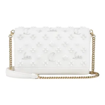 CL LUBOTING Palomar Collaboration Cow Leather Shoulder Bag Women's White