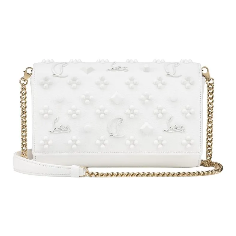 CL LUBOTING Palomar Collaboration Cow Leather Shoulder Bag Women's White-0
