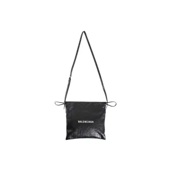 Balenciaga Lambskin Shoulder Bag Women's Black