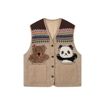 UOOYAA Vests Women's Khaki