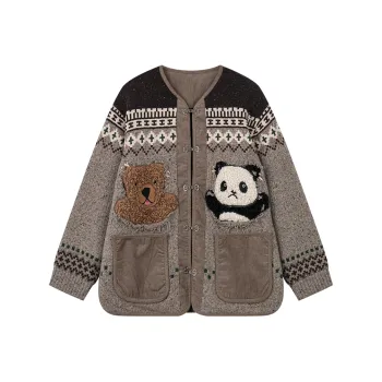 UOOYAA Cardigan Puffer Jacket Women's