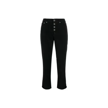 Dondup Mid-Rise Tapered-Leg Cropped Jeans