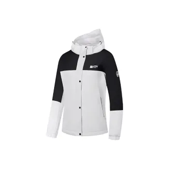 QIAODAN Trench Coat Women's Smoke White/Black